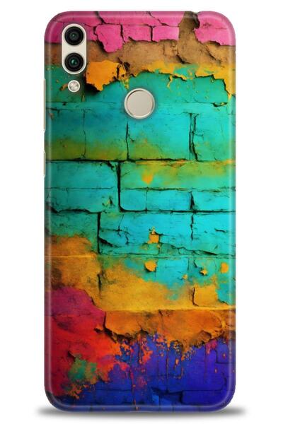 Rulet Aksesuar غطاء متوافق مع هاتف هواوي هونر 8C HD مطبوع - غطاء سيليكون مصمم...