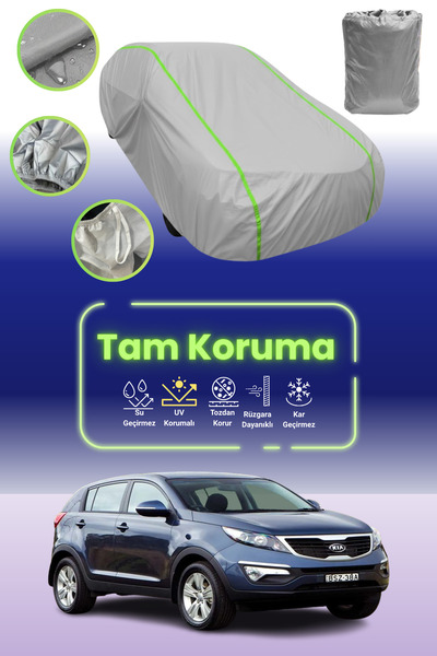 Dokaca Neo غطاء حماية للسيارة باللون الرمادي النيون قماش مجدّل متوافق مع سيارة كيا سبورتاج 2010 - 2013