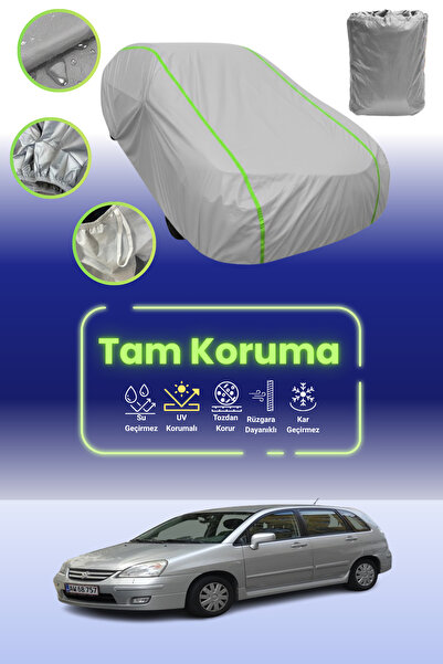 Dokaca Neo غطاء حماية للسيارة باللون الرمادي النيون قماش مجدّل سوزوكي اييريو / ليانا هاتشباك 2001 - 2007 متوافق مع غطاء حماية السيارة