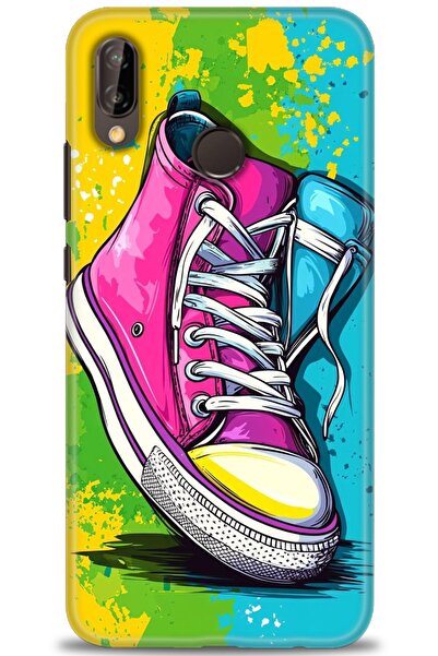 Rulet Aksesuar غطاء متوافق مع هاتف هواوي P20 لايت HD مطبوع - غطاء سيليكون بتص...