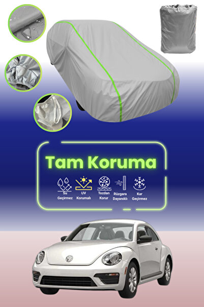 Dokaca Neo غطاء حماية للسيارة من قماش السيارة باللون الرمادي النيون قماش مجدّل فولكس فاجن نيو بيتل