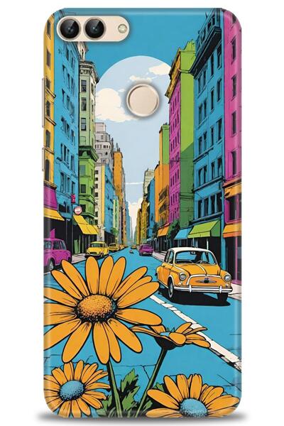 Rulet Aksesuar حافظة متوافقة مع هاتف هواوي بي سمارت HD مطبوع + واقي شاشة سيرا...