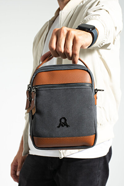 PASSTELL Men's Canvas Fabric Hand and Shoulder Bag