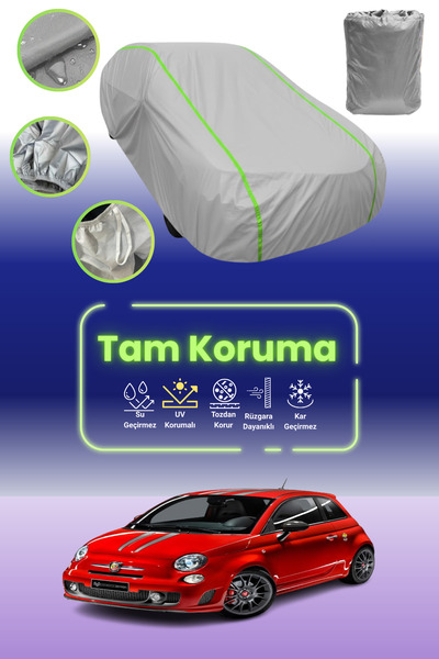 Dokaca Neo غطاء حماية للسيارة باللون الرمادي النيون قماش مجدّل فيات 500 أبارث 695 تريبيوتو فيراري 2009 - 2021 متوافق مع غطاء حماية السيارة