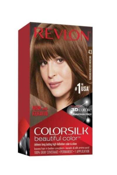 Revlon صبغة شعر كولور سيلك، بني ذهبي متوسط