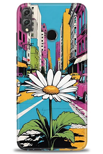 Rulet Aksesuar غطاء متوافق مع هاتف هواوي هونر 8X HD مطبوع - غطاء سيليكون بتصم...