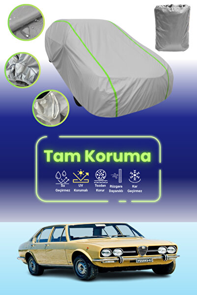 Dokaca Neo غطاء حماية للسيارة باللون الرمادي النيون قماش مجدّل ألفا روميو ألفيتا 1972 - 1979 متوافق مع غطاء حماية السيارة