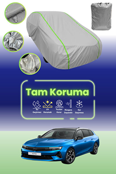 Dokaca Neo غطاء حماية للسيارة باللون الرمادي النيون قماش مجدّل متوافق مع سيارة أوبل أسترا L سبورتس تورر