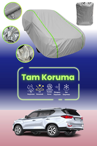 Dokaca Neo غطاء حماية للسيارة باللون الرمادي النيون قماش مجدّل متوافق مع سيارة سانج يونج ريكستون 2018 - 2021