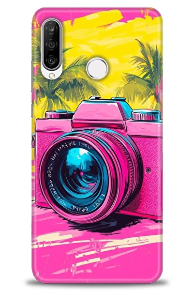 Rulet Aksesuar غطاء متوافق مع هاتف هواوي P30 لايت HD مطبوع - غطاء سيليكون بتص...