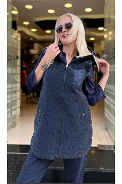 DAIDO cu glugă VESTĂ CU DETALII CU BUCĂTĂ DE PIATĂ DE PIELE