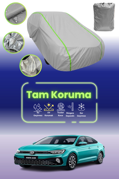 Dokaca Neo غطاء حماية للسيارة من القماش الرمادي اللامع قماش مجدّل فولكس فاجن لافيدا Xr متوافق مع قماش السيارة