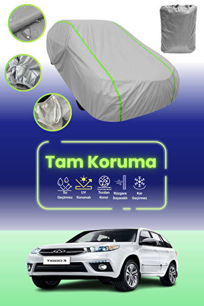 Dokaca Neo غطاء حماية للسيارة من القماش الرمادي النيون قماش مجدّل متوافق مع سيارة شيري تيجو 3