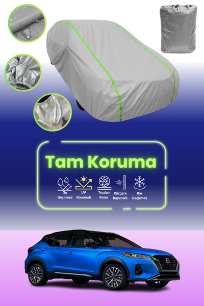 Dokaca Neo غطاء حماية للسيارة من القماش الرمادي النيون قماش مجدّل نيسان كيكس 2016 - 2021 متوافق مع غطاء حماية السيارة من القماش