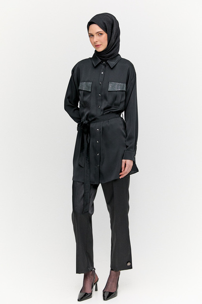 Setrms Taş Detaylı Kuşaklı Tunik