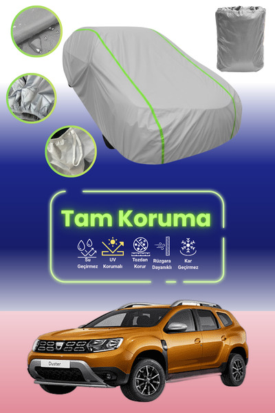 Dokaca Neo غطاء حماية للسيارة من القماش الرمادي النيون قماش مجدّل متوافق مع سيارة رينو داستر