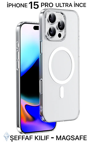 Tech&bello accessories غطاء شفاف متوافق مع آيفون 15 برو، غطاء حماية رفيع للغا...