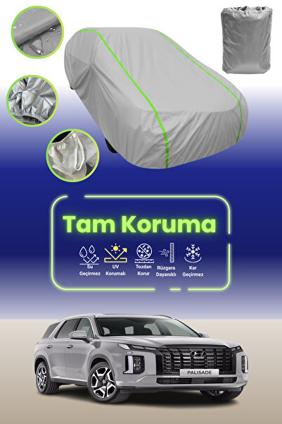 Dokaca Neo غطاء حماية للسيارة من القماش الرمادي النيون قماش مجدّل متوافق مع سيارة هيونداي باليسيد