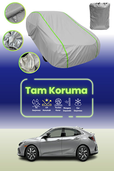 Dokaca Neo غطاء حماية للسيارة باللون الرمادي النيون قماش مجدّل هوندا سيفيك هاتشباك 2019 - 2021 متوافق مع غطاء حماية السيارة