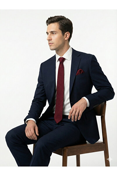 Oppland Erkek Kravat Klasik Mendilli Şık Kolay Şekil Alabilen Leke Tutmaz Küç...