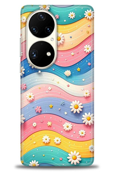 Rulet Aksesuar غطاء متوافق مع هاتف هواوي P50 Pro HD مطبوع + واقي شاشة سيراميك...