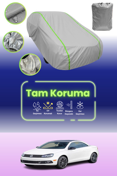 Dokaca Neo غطاء حماية للسيارة من القماش الرمادي النيون قماش مجدّل متوافق مع سيارة فولكس فاجن إيوس