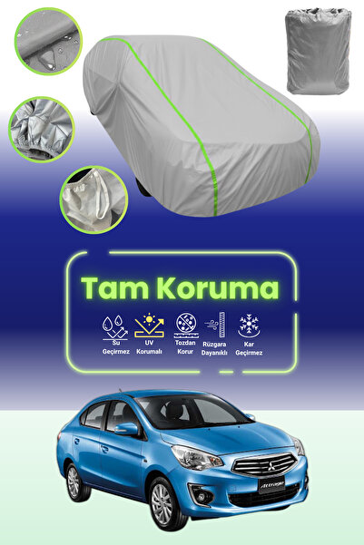 Dokaca Neo غطاء حماية للسيارة من القماش الرمادي النيون قماش مجدّل متوافق مع سيارة ميتسوبيشي أتراج