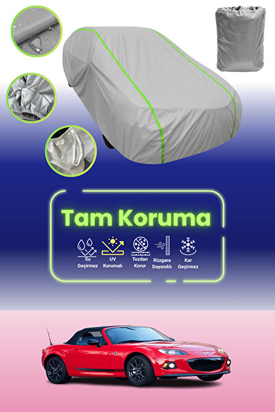 Dokaca Neo غطاء حماية للسيارة باللون الرمادي النيون قماش مجدّل مازدا Mx-5 / مياتا 2015 - 2021 متوافق مع غطاء حماية السيارة