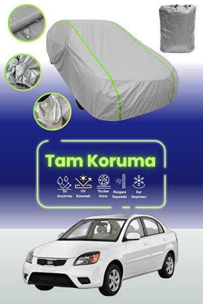 Dokaca Neo غطاء حماية للسيارة من القماش الرمادي اللامع قماش مجدّل كيا ريو سيدان متوافق مع غطاء حماية السيارة من القماش