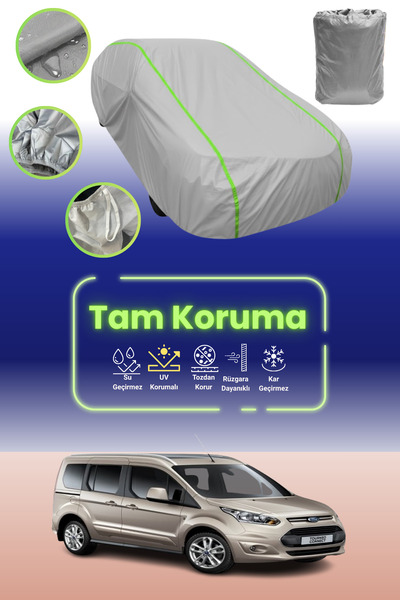 Dokaca Neo غطاء حماية للسيارة باللون الرمادي النيون قماش مجدّل فورد تورنيو كونيكت 2013 - 2018 متوافق مع غطاء حماية السيارة