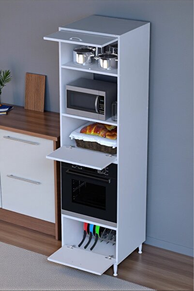 Eliusta Viramo Mikrodalga/Ankastre Fırın Dolabı 3 Kapaklı Depolama Alanlı 60x...