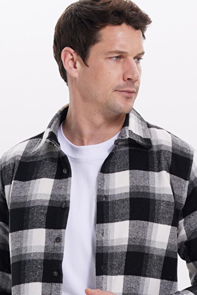 Tudors Men's Slim Fit slim fit checkered winter lumberjack shirt