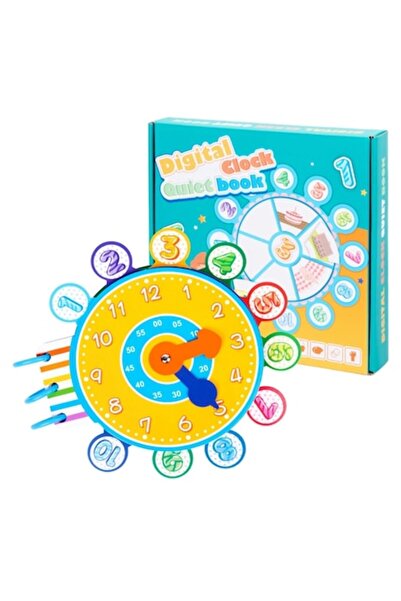 Toy Educational Clock Set and Reusable Albums for Preschoolers with Stickers, from 3 Years
