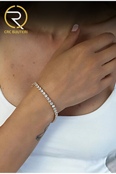 Crc Bijuteri Women's Luxury Waterway Bracelet Gold Color