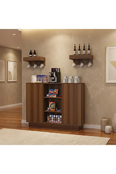 Stylish Home طاولة ركن قهوة لون بني موديل - RC36