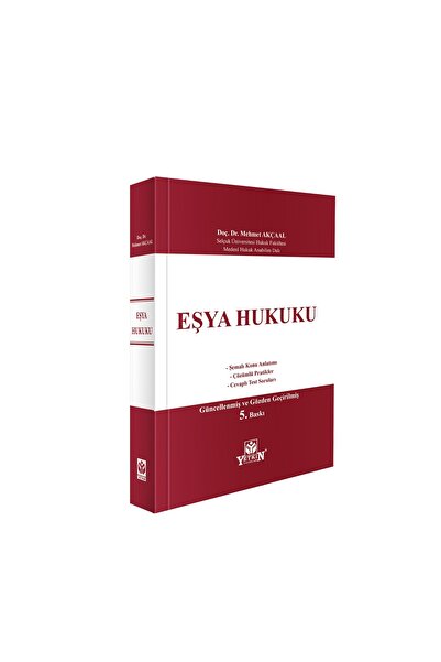Yetkin Yayınları Eşya Hukuku