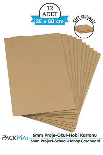 PackMai 35x50cm Oluklu Mukavva | 12 ADET | 6mm Karton Levha | Proje-Puzzle-Tu...