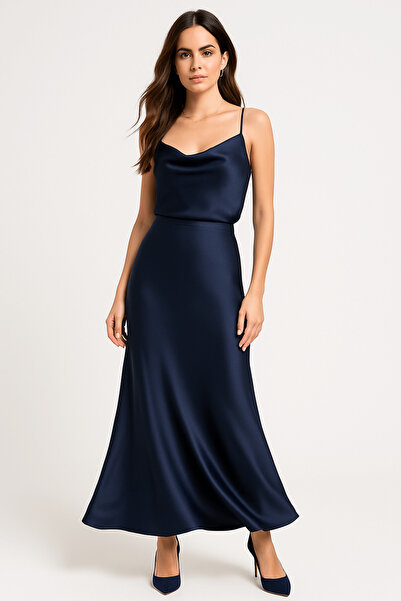 NIXIE COLLECTION Lacivert Saten Etek