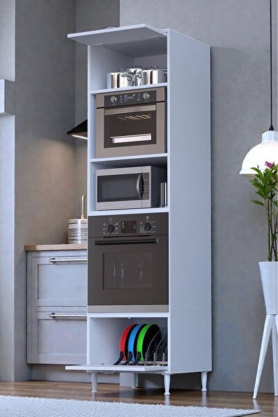 Eliusta Viramo Mikrodalga/Ankastre Fırın Dolabı Kapaklı Depolama Alanlı 60x21...