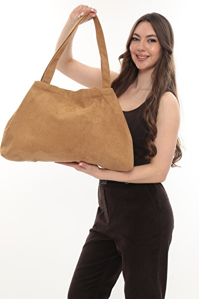 KOSTEBAG حقيبة قماش مخملية قابلة للتوسيع من المخمل بلون الجمل قماش مجدّل