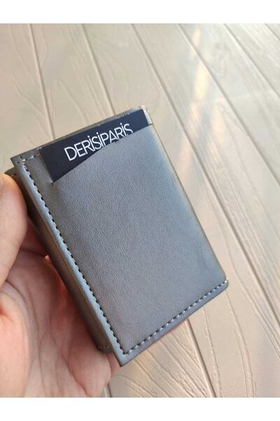 YNS LEATHER Suni Deri Erkek Mekanizmalı Kartlık Cüzdan Portföy