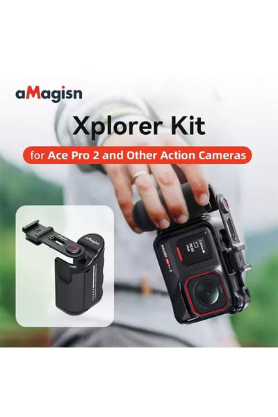 amagisn Xplorer Grip Kit for Insta360 Ace Series Quick Release Handle Grip + Shutter Button