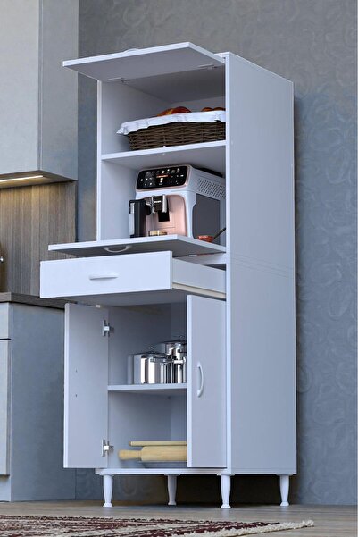 Eliusta Ora 48 cm Derinlikte Beyaz 1 Çekmece 4 Kapak Modüler Dolap Mutfak/Kil...