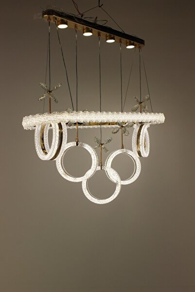 GN GEN AYDINLATMA Lüks Gold Kelebek Taşlı Halka Tasarım 5'li Sıralı Serisi 3 ...