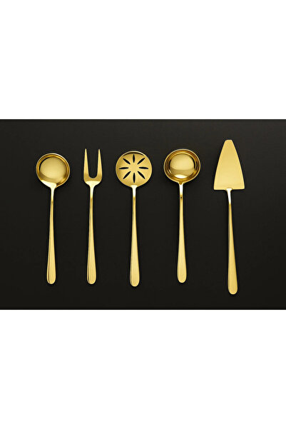 Komşu Züccaciye 5 Piece Titanium Gold Sauce Serving Set (Small Size)
