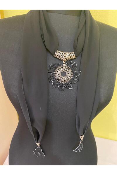 NESLİHAN HOBİ ATÖLYESİ Needlepoint Chiffon Necklace & Scarf