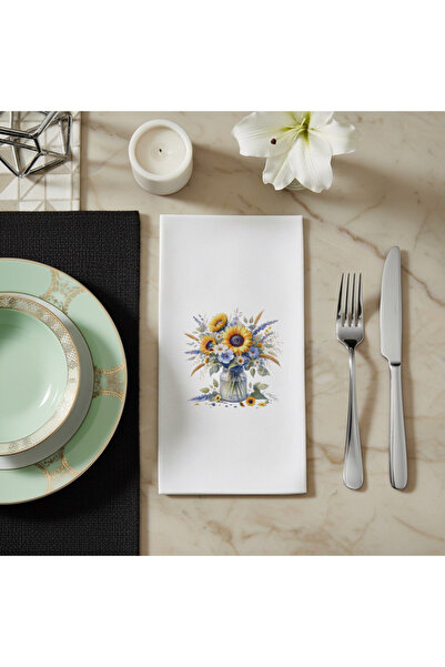 VENORA Ayçiçeği Baharı – Çiçek Desenli Şık Sofra Sunum Peçetesi - 12'li