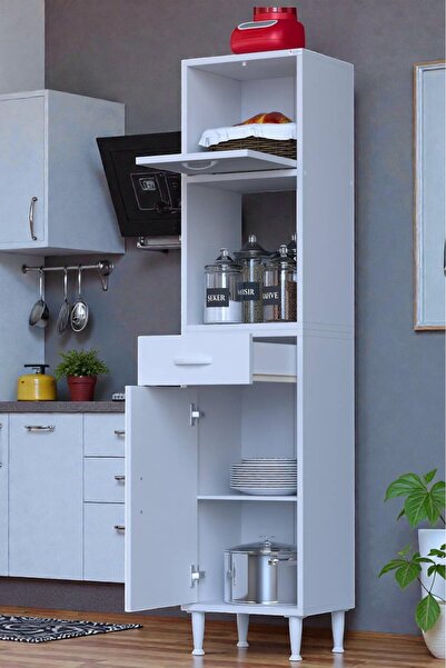 Eliusta Avelin Kapaklı Mini/Midi Fırın Dolabı 45 cm Beyaz Çok Fonksiyonlu 45x...