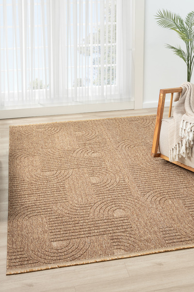 Colore Home Loopy Bohemian Natural Sisal Jute Carpet Wicker Rug Living Room Kitchen Balcony Runner Rug Brown