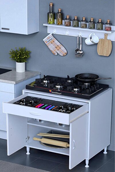 Eliusta Liva Baharat Raflı 80 cm Çekmeceli Ankastre Mutfak Dolabı Çok Amaçlı ...